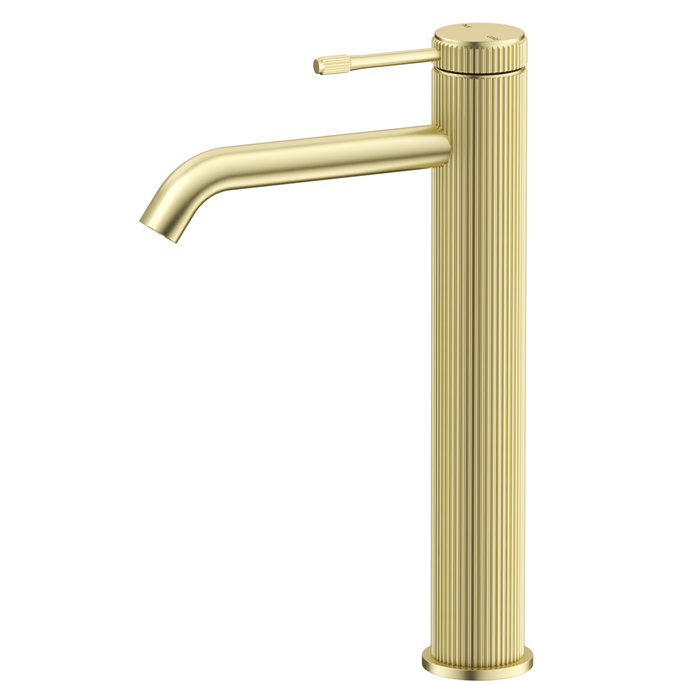 Bella Vista Mica Fluted Tall Basin Mixer French Gold BMC-6-TALL-NR-FG