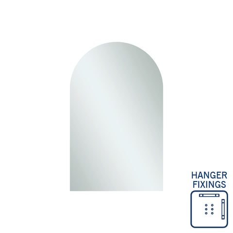 Thermogroup Aspen Polished Edge Arch Mirror 500x800mm with Hangers AC5080HN