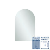 Thermogroup Aspen Polished Edge Arch Mirror 500x800mm with Hangers and Demister AC5080HND