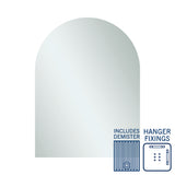 Thermogroup Aspen Polished Edge Arch Mirror 750x1000mm with Hangers and Demister AC7510HND