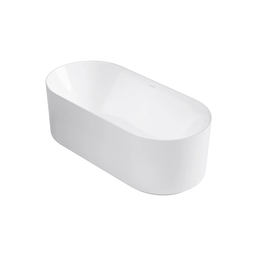 Otti Attica Celine Freestanding Bath 1500mm w/ Overflow Gloss White ACBT-1500-OF