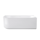 Otti Attica Celine Right Corner Bath 1500mm w/ Overflow Gloss White ACBT-1500R-OF