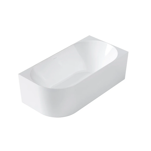 Otti Attica Celine Right Corner Bath 1500mm w/ Overflow Gloss White ACBT-1500R-OF