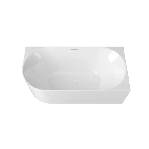 Otti Attica Celine Right Corner Bath 1500mm w/ Overflow Gloss White ACBT-1500R-OF