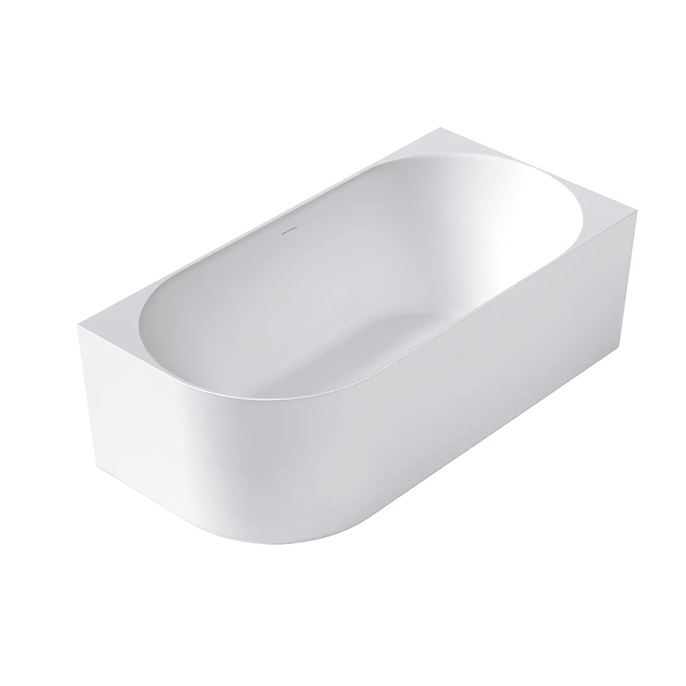 Otti Attica Celine Right Corner Bath 1500mm w/ Overflow Matte White ACBT-1500RMW-OF