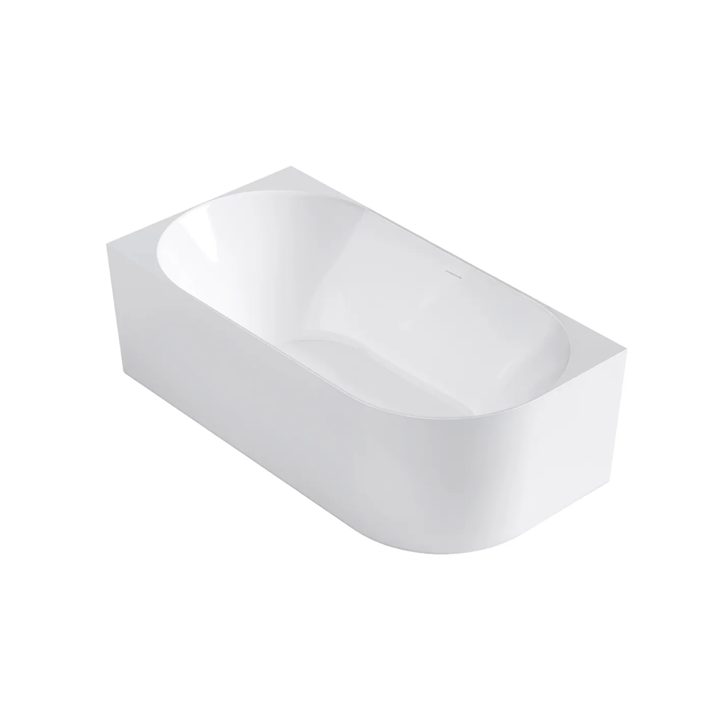 Otti Attica Celine Left Corner Bath 1700mm w/ Overflow Gloss White ACBT-1700L-OF