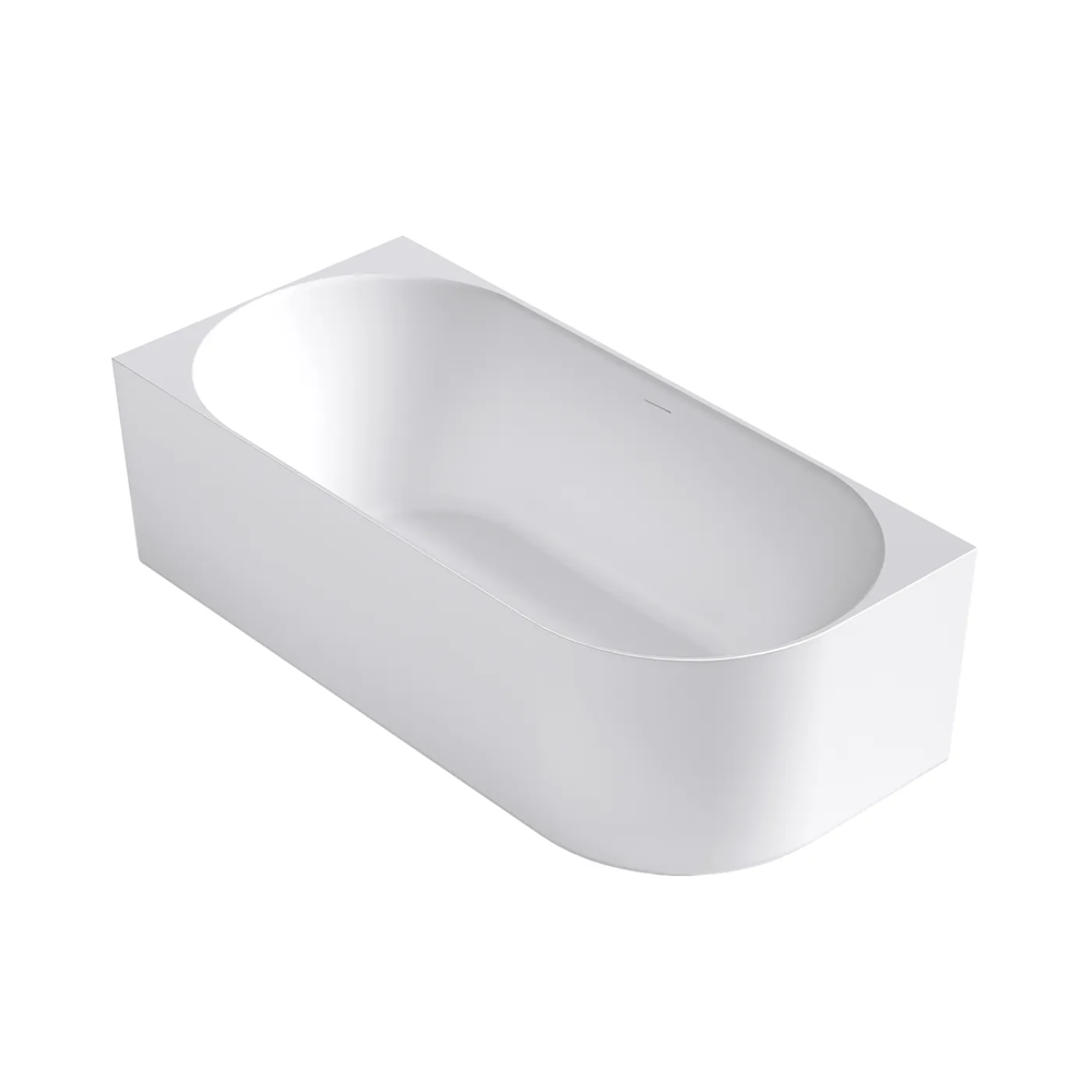 Otti Attica Celine Left Corner Bath 1700mm w/ Overflow Matte White ACBT-1700LMW-OF