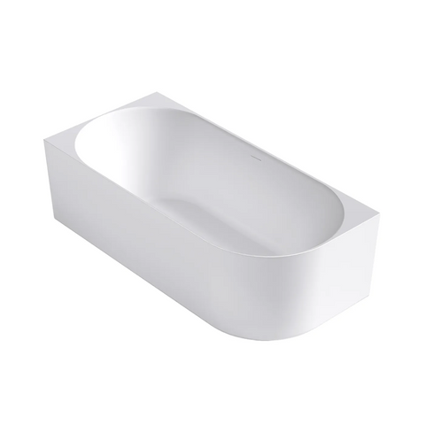 Otti Attica Celine Left Corner Bath 1700mm w/ Overflow Matte White ACBT-1700LMW-OF