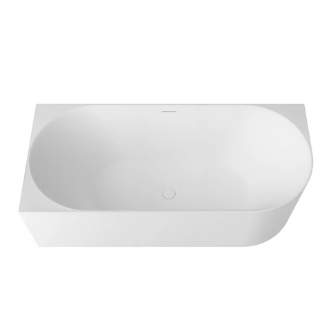 Otti Attica Celine Left Corner Bath 1700mm w/ Overflow Matte White ACBT-1700LMW-OF
