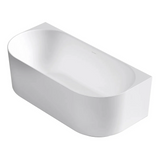 Otti Attica Celine Back To Wall Bath 1500mm w/ Overflow Matte White ACBT-BW-1500MW-OF