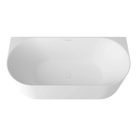 Otti Attica Celine Back To Wall Bath 1500mm w/ Overflow Matte White ACBT-BW-1500MW-OF