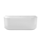 Otti Attica Celine Back To Wall Bath 1500mm w/ Overflow Gloss White ACBT-BW-1500-OF