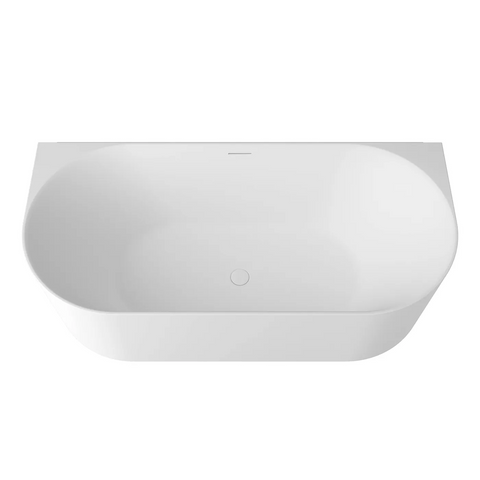 Otti Attica Celine Back To Wall Bath 1700mm w/ Overflow Matte White ACBT-BW-1700MW-OF