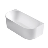 Otti Attica Celine Back To Wall Bath 1700mm w/ Overflow Matte White ACBT-BW-1700MW-OF