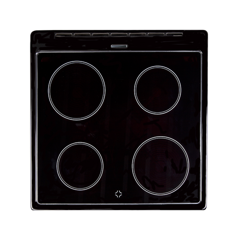 Artusi Freestanding Cooker 60cm Electric With Ceramic Hob Black Glass AFC607B
