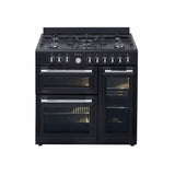 Artusi Cooker 90cm 3 Door Oven with Gas Cooktop Matt Black AFGR935B