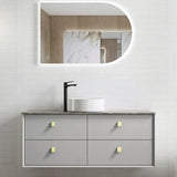 Otti Boston Wall Hung Vanity 1200mm (10 O'Clock Taphole) Light Grey / Amani Grey Top BS1200LGST-G-10TH