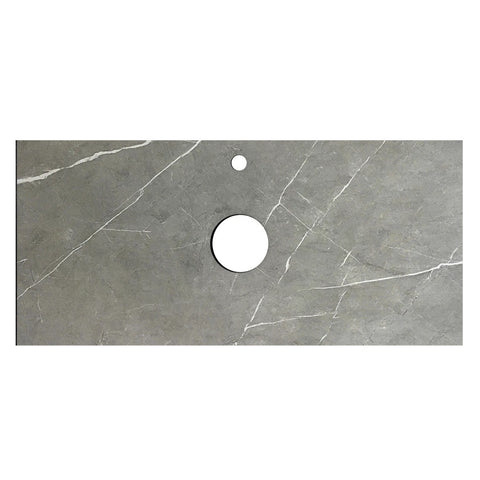 Otti Boston Wall Hung Vanity 1200mm (12 O'Clock Taphole) Light Grey / Amani Grey Top BS1200LGST-G-12TH