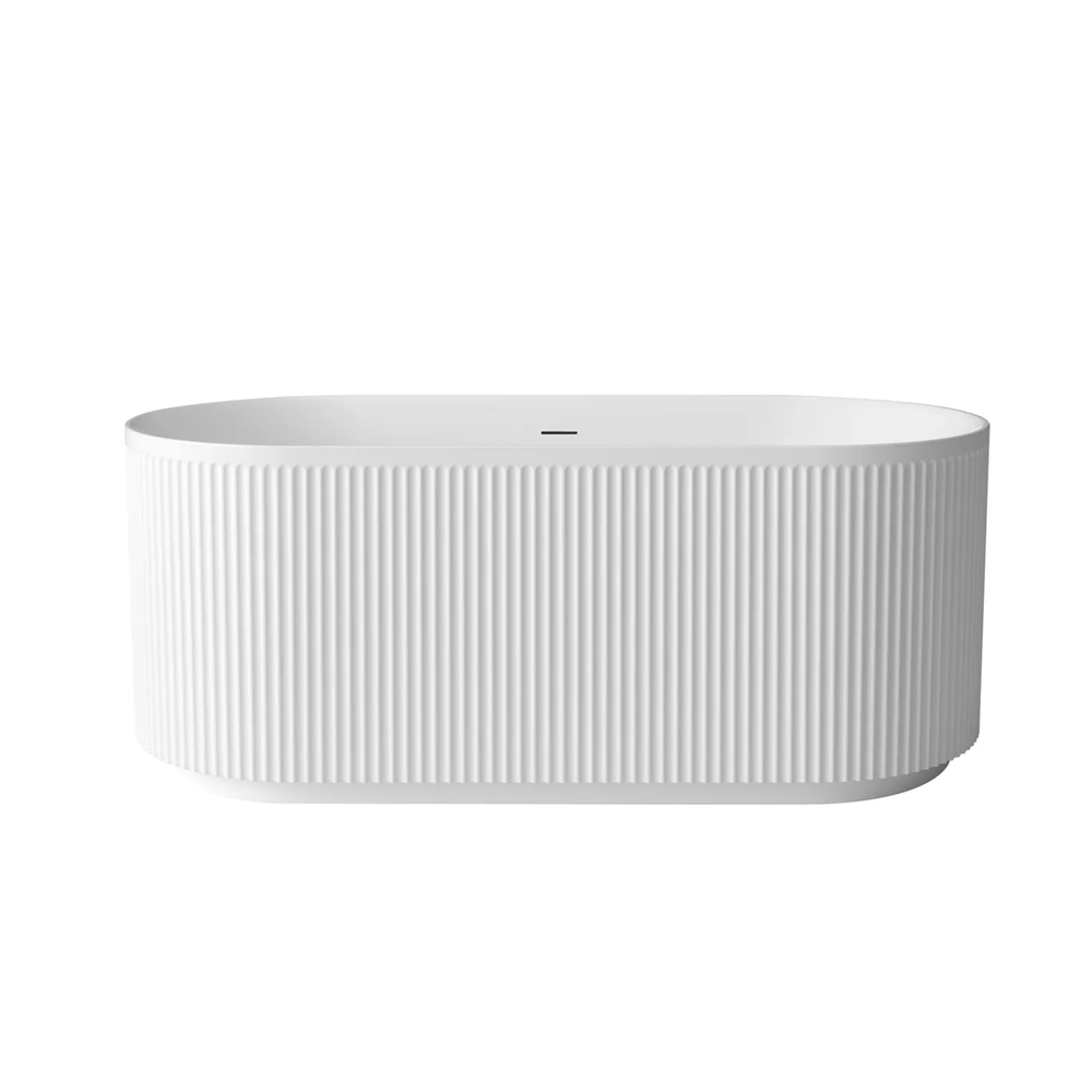Otti Attica Havana Freestanding Bath 1500mm w/ Overflow Gloss White AHBT-1500-OF