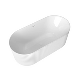 Otti Attica Havana Freestanding Bath 1500mm w/ Overflow Gloss White AHBT-1500-OF