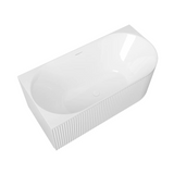 Otti Attica Havana Left Corner Bath 1500mm w/ Overflow Gloss White AHBT-1500L-OF