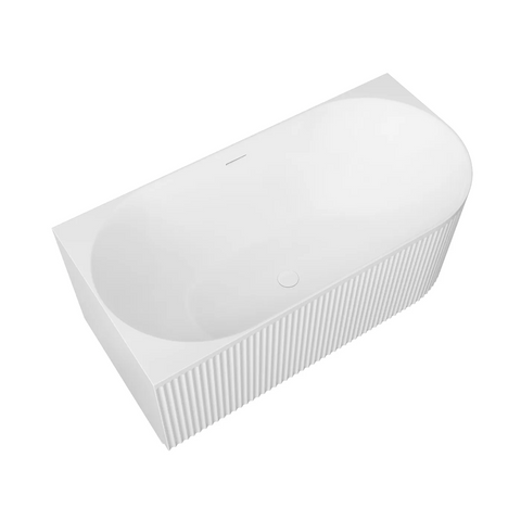 Otti Attica Havana Left Corner Bath 1500mm w/ Overflow Matte White AHBT-1500LMW-OF