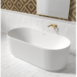 Otti Attica Havana Freestanding Bath 1500mm w/ Overflow Matte White AHBT-1500MW-OF
