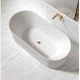 Otti Attica Havana Freestanding Bath 1500mm w/ Overflow Matte White AHBT-1500MW-OF