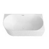 Otti Attica Havana Right Corner Bath 1500mm w/ Overflow Matte White AHBT-1500RMW-OF
