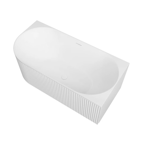 Otti Attica Havana Right Corner Bath 1500mm w/ Overflow Matte White AHBT-1500RMW-OF