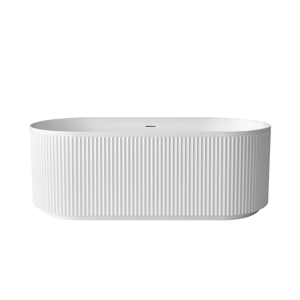 Otti Attica Havana Freestanding Bath 1700mm w/ Overflow Matte White AHBT-1700MW-OF