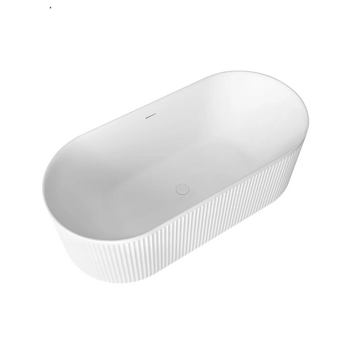 Otti Attica Havana Freestanding Bath 1700mm w/ Overflow Matte White AHBT-1700MW-OF