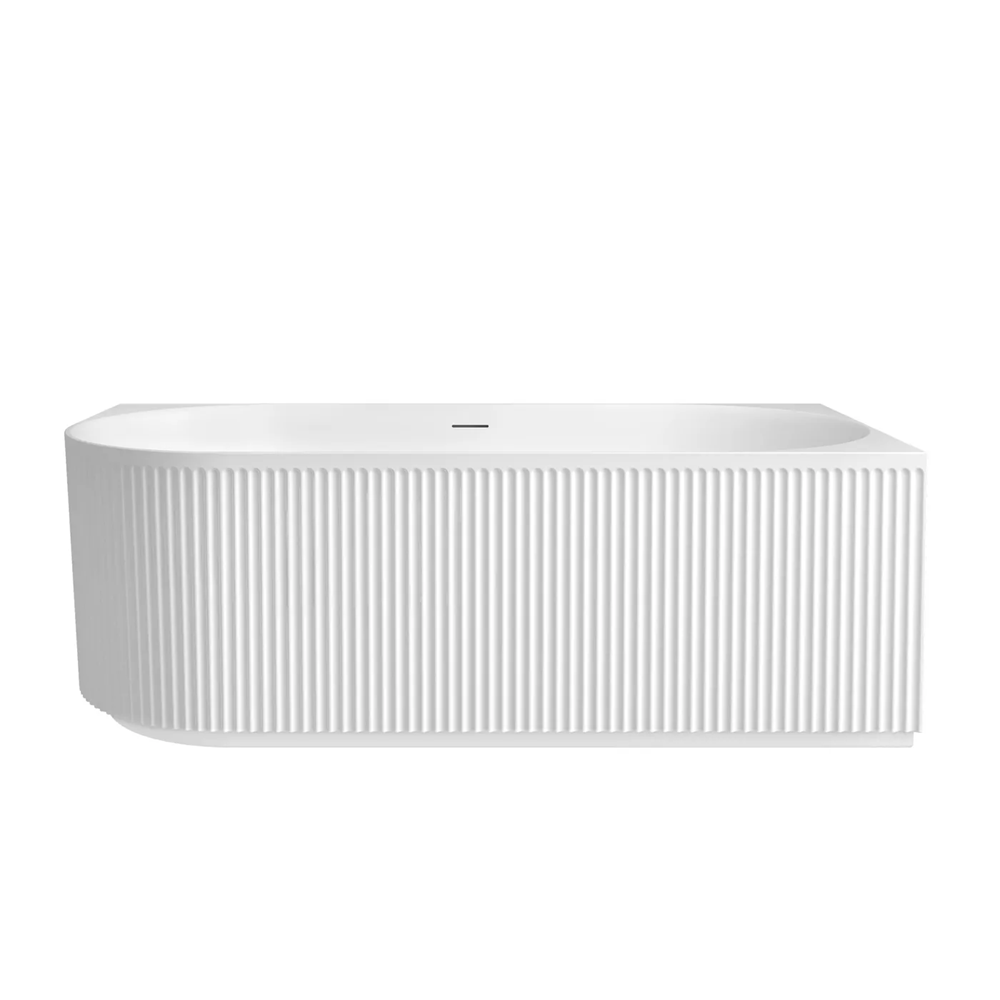 Otti Attica Havana Right Corner Bath 1700mm w/ Overflow Matte White AHBT-1700RMW-OF