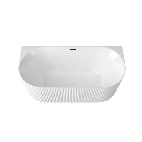Otti Attica Havana Back To Wall Bath 1500mm w/ Overflow Gloss White AHBT-BW-1500-OF