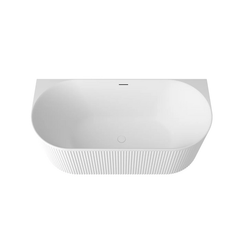Otti Attica Havana Back To Wall Bath 1500mm w/ Overflow Matte White AHBT-BW-1500MW-OF