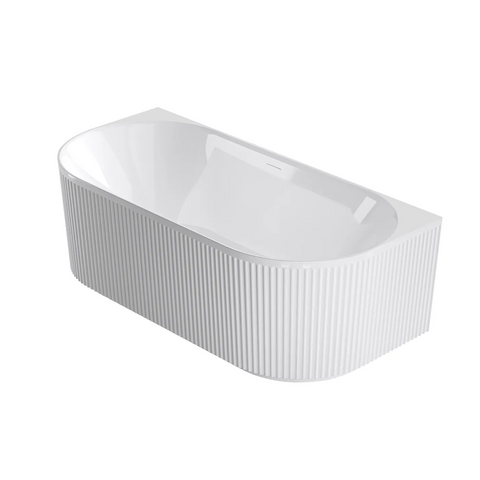 Otti Attica Havana Back To Wall Bath 1700mm w/ Overflow Gloss White AHBT-BW-1700-OF
