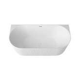 Otti Attica Havana Back To Wall Bath 1700mm w/ Overflow Matte White AHBT-BW-1700MW-OF