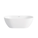 Otti Attica Manolo Freestanding Bath 1300mm w/ Overflow Gloss White AMBT-1300-OF