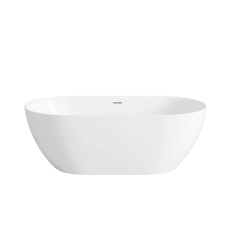 Otti Attica Manolo Freestanding Bath 1300mm w/ Overflow Gloss White AMBT-1300-OF