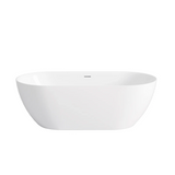 Otti Attica Manolo Freestanding Bath 1400mm w/ Overflow Gloss White AMBT-1400-OF