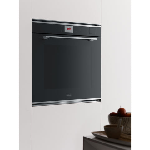 Franke Mythos Full Steam Oven 60cm 10 Functions TFT Colour Display Black Glass w/ Stainless Steel Trim FMY99HSXS