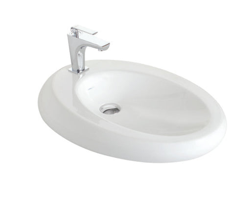 Argent Grace Teardrop Basin Above Counter 700mm (1 Taphole) White AR25MUL01