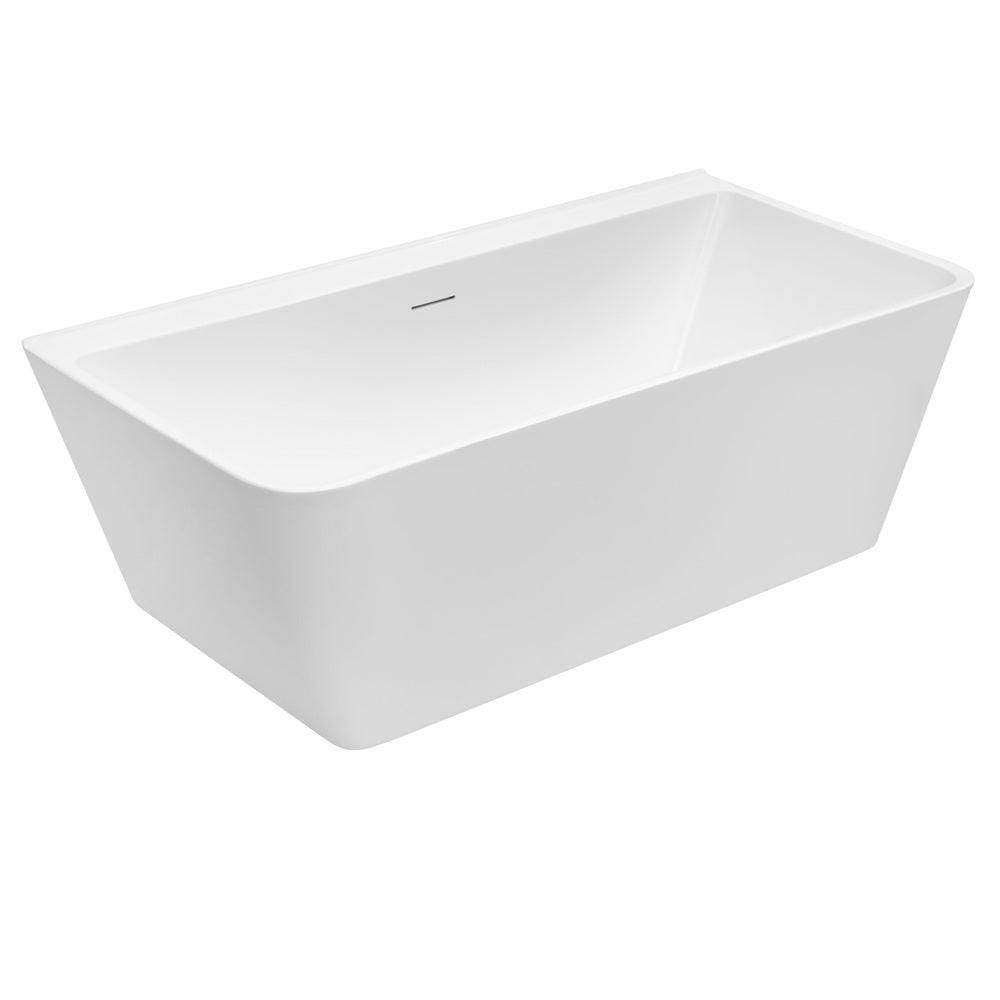 Decina Aria Back to Wall Freestanding Bath 1690mm w/Overflow White AR1700WIO