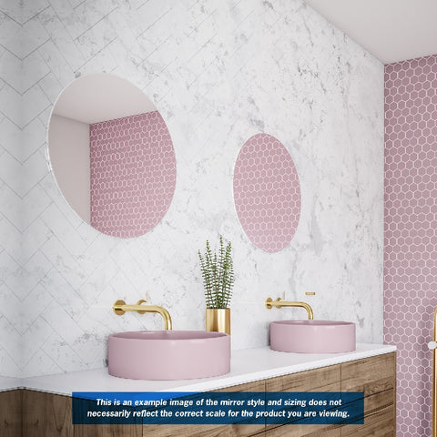 Thermogroup Rio Polished Edge Round Mirror - 600mm dia Glue-to-Wall and Demister RR6060GTD