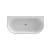 Decina Alegra Back to Wall Freestanding Bath 1700mm w/Overflow Black & White AG1700BIO