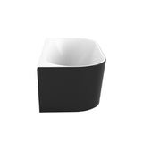 Decina Alegra Back to Wall Freestanding Bath 1700mm w/Overflow Black & White AG1700BIO