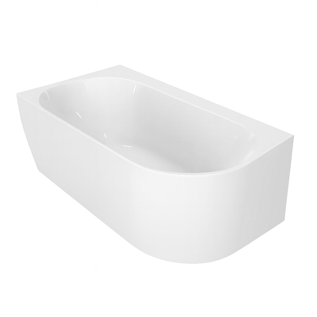Amelie Deauville Corner Freestanding Bath 1700mm (Left Hand Corner) No Overflow Gloss White BDOKIN1700CBLEFT