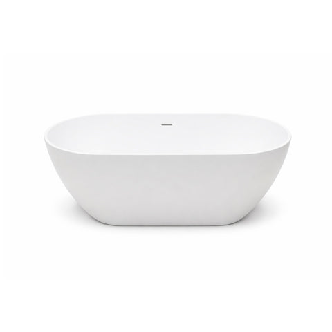Amelie Petro Stone Bath Freestanding 1700mm (with Overflow) Matte White BDOSA17MWOF