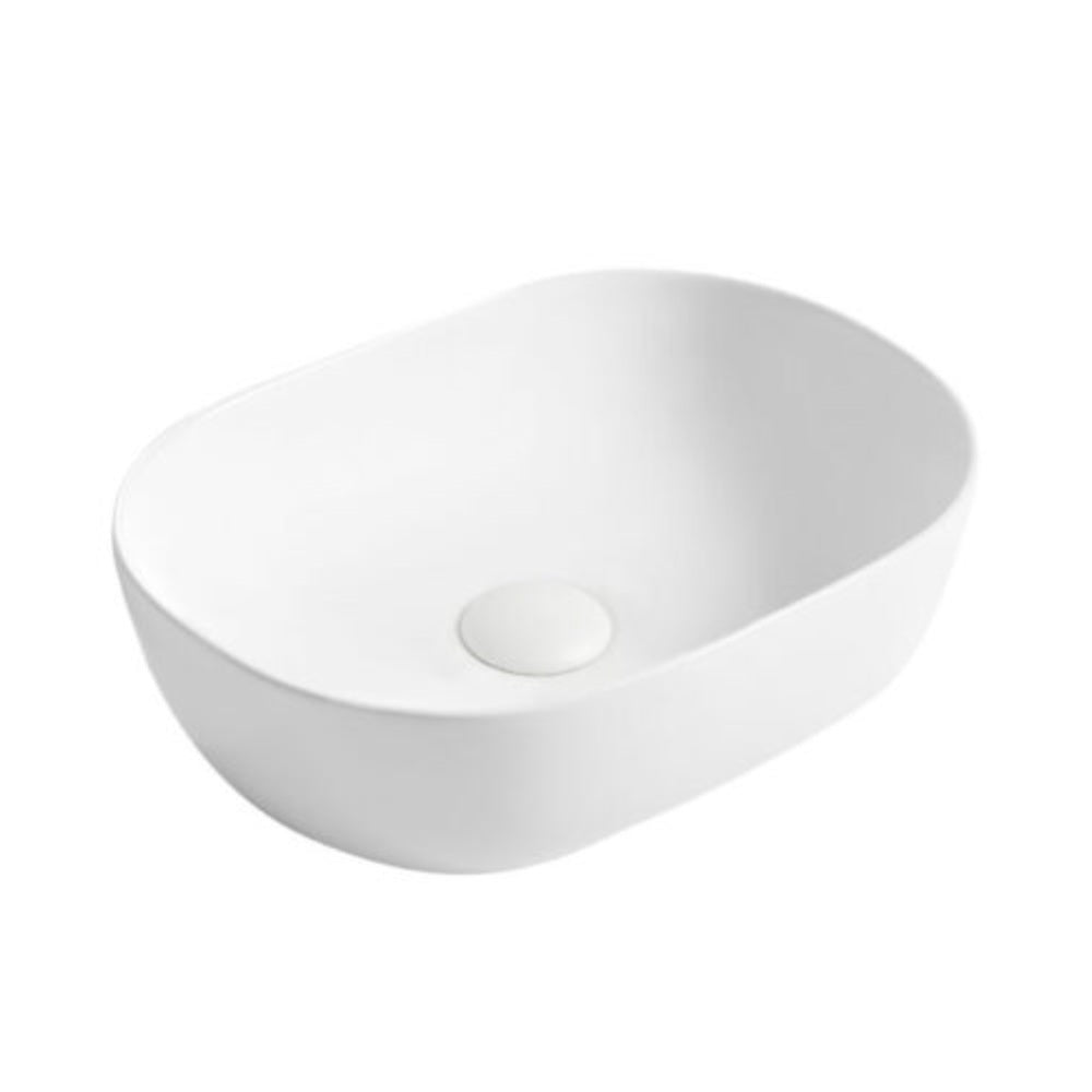 Amelie Deauville Oval Above Counter Basin 460mm (No Overflow) Gloss White BDOPOL460AVB