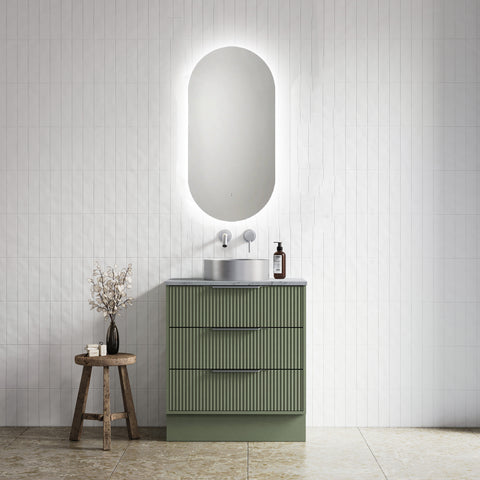 Amelie Lumi Pill LED Mirror Frameless 450 x 900mm (Touchless Sensor & Auto Demister)